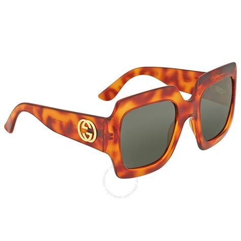 gucci 54mm square sunglasses havana brown blue|Gucci 54mm oversized square sunglasses.